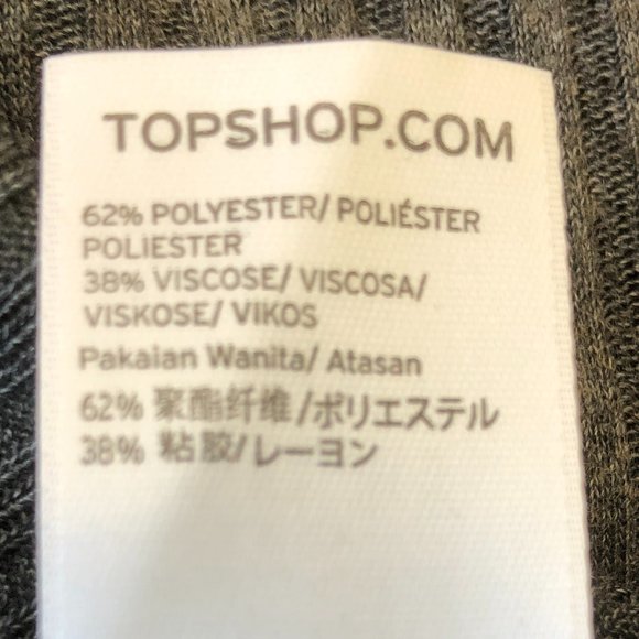 TOPSHOP Gray Ribbed Crop Top Size 2 - Picture 10 of 10